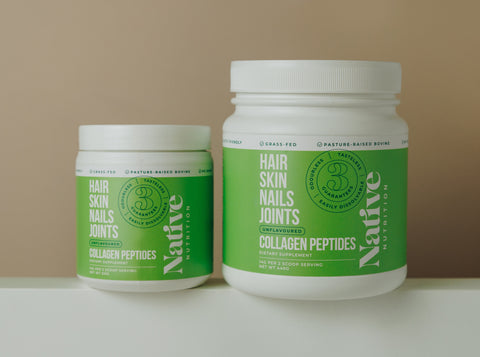 Native Nutrition Collagen Peptides Bundle – 210g Travel Size + 440g Full Size, Unflavoured